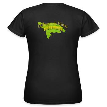 o Thurgau du Heimat | Ostschweiz - Frauen T-Shirt - Schwarz - Hinten - AI Model Female 172 dark (172cm)