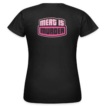 vegan statement - Women's T-Shirt - black - Back - AI Model Female 172 dark (172cm)