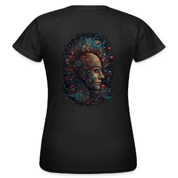 Trippy Explosion - Motif psychédélique - T-shirt Femme - noir - Dos - AI Model Female 172 dark (172cm)