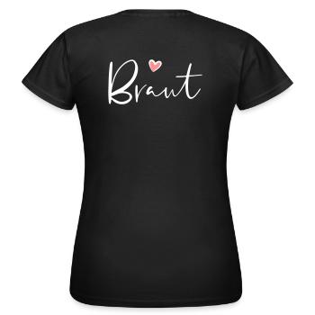 Braut Herz Junggesellinnenabschied Geschenk - Frauen T-Shirt - Schwarz - Hinten - AI Model Female 172 dark (172cm)