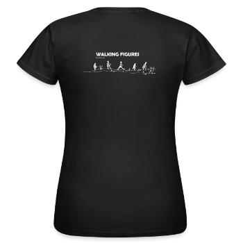 walking Figures white - Women's T-Shirt - black - Back - AI Model Female 172 dark (172cm)