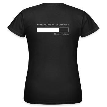 Schnapsleiche in Prozess - Frauen T-Shirt - Schwarz - Hinten - AI Model Female 172 dark (172cm)