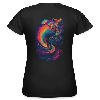 Trippy rainbow path in the clouds - Women's T-Shirt - black - Back - AI Model Female 172 dark (172cm)