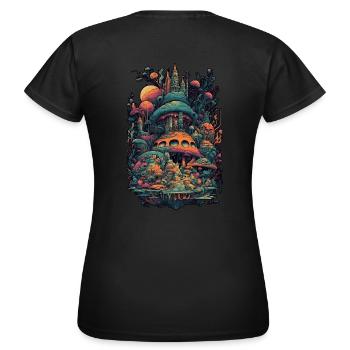Trippy Explosion - Psychedelic Motif - Women's T-Shirt - black - Back - AI Model Female 172 dark (172cm)