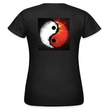 Ying & Yang - Frauen T-Shirt - Schwarz - Hinten - AI Model Female 172 dark (172cm)