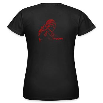 Anti-Fascist slingshot - pixel small - Women's T-Shirt - black - Back - AI Model Female 172 dark (172cm)