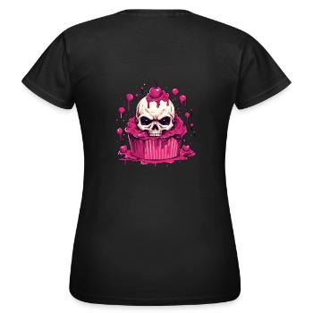 Pinkes Horror Kirschtörtchen - Happy Halloween - Frauen T-Shirt - Schwarz - Hinten - AI Model Female 172 dark (172cm)