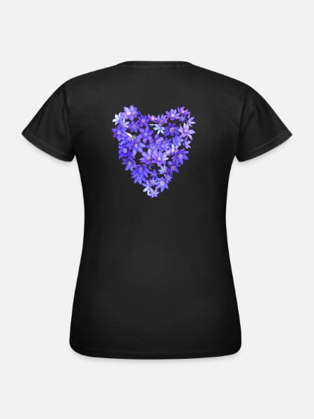 Blue Violet Heart - Women's T-Shirt - black
