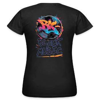 Black music record graffiti - Women's T-Shirt - black - Back - AI Model Female 172 dark (172cm)