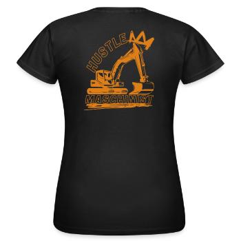 Hustle Maschinist - Frauen T-Shirt - Schwarz - Hinten - AI Model Female 172 dark (172cm)