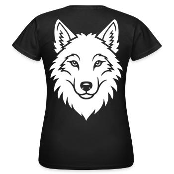 Wolf Head Elegant Wilderness Nature Art - Women's T-Shirt - black - Back - AI Model Female 172 dark (172cm)