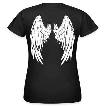 Engel Teufel Fluegel Angel Devil Wings 2reborn - Frauen T-Shirt - Schwarz - Hinten - AI Model Female 172 dark (172cm)