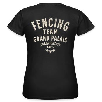 Fencing team Grand Palais Paris - T-shirt Femme - noir - Dos - AI Model Female 172 dark (172cm)