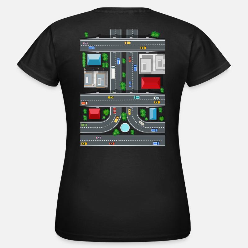 Tappeto da gioco Tappetino da gioco Mappa stradale Massaggio - Maglietta da donna - nero