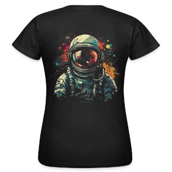 Astronaute cool au look rétro - T-shirt Femme - noir - Dos - AI Model Female 172 dark (172cm)