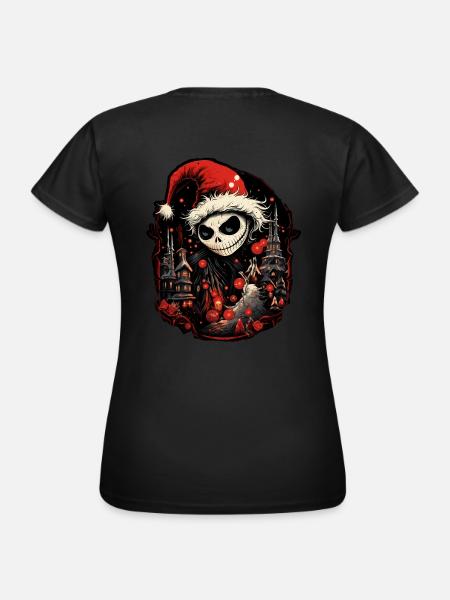 Creepy Christmas - Weihnachtliches Halloween Motiv - Frauen T-Shirt - Schwarz