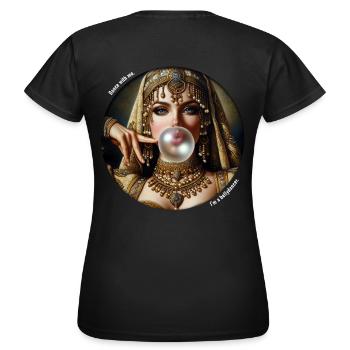 Bubblegum Bauchtänzerin - Frauen T-Shirt - Schwarz - Hinten - AI Model Female 172 dark (172cm)