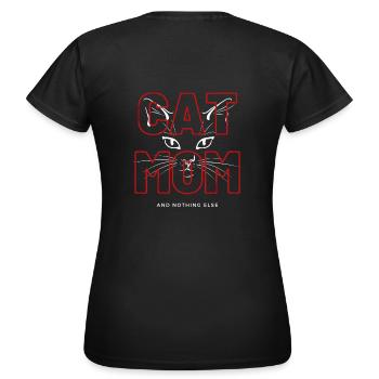 Katze Cat Mom - Frauen T-Shirt - Schwarz - Hinten - AI Model Female 172 dark (172cm)