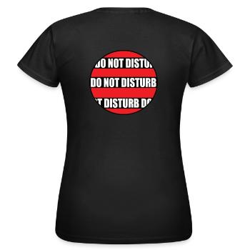 Do Not Disturb red design - Women's T-Shirt - black - Back - AI Model Female 172 dark (172cm)