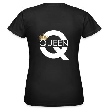 Queen King Queen Couple Outfit - Women's T-Shirt - black - Back - AI Model Female 172 dark (172cm)
