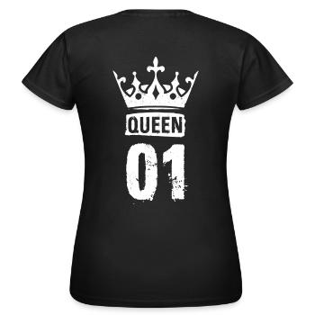 QUEEN 01 King Queen - Women's T-Shirt - black - Back - AI Model Female 172 dark (172cm)