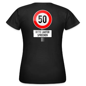 50 années protègent plus fort - T-shirt Femme - noir - Dos - AI Model Female 172 dark (172cm)