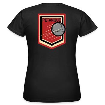 Boule Logo Emblem Petanque - Frauen T-Shirt - Schwarz - Hinten - AI Model Female 172 dark (172cm)
