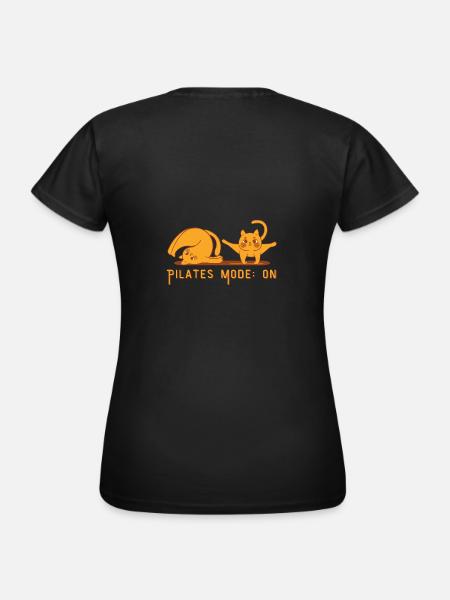 Lustige Pilates Katzen Shirt | Pilates Mode ON :)  - Frauen T-Shirt - Schwarz