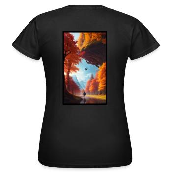 Die 4 Jahreszeiten: Herbst - Frauen T-Shirt - Schwarz - Hinten - AI Model Female 172 dark (172cm)