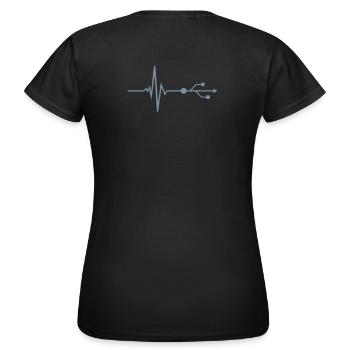 USB - DJ - Puls - Beat - Frauen T-Shirt - Schwarz - Hinten - AI Model Female 172 dark (172cm)