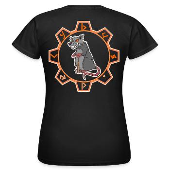 Ratte Logo Cybus Zombie Halloween Undead - Frauen T-Shirt - Schwarz - Hinten - AI Model Female 172 dark (172cm)
