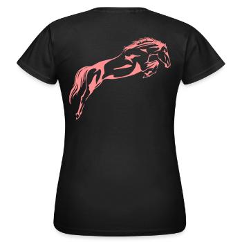 Springpferd - Frauen T-Shirt - Schwarz - Hinten - AI Model Female 172 dark (172cm)
