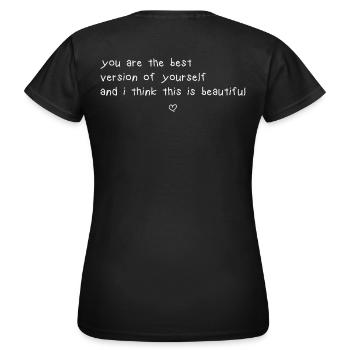 BEST VERSION OF YOURSELF - Frauen T-Shirt - Schwarz - Hinten - AI Model Female 172 dark (172cm)