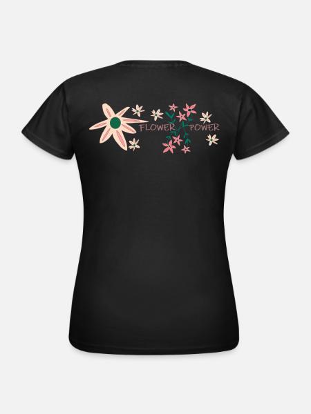 Flower Power - Frauen T-Shirt - Schwarz