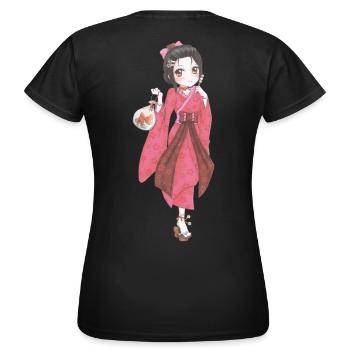 Mangas - T-shirt Femme - noir - Dos - AI Model Female 172 dark (172cm)