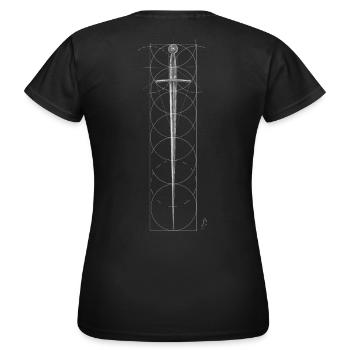 Sword and Geometry - Women's T-Shirt - black - Back - AI Model Female 172 dark (172cm)