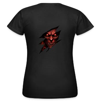 Créature démoniaque aux yeux rouges - T-shirt Femme - noir - Dos - AI Model Female 172 dark (172cm)