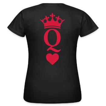 QUEEN CROWN HEART - Women's T-Shirt - black - Back - AI Model Female 172 dark (172cm)