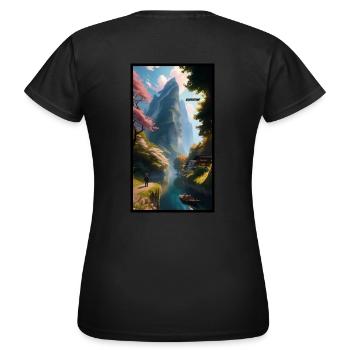 Die 4 Jahreszeiten: Sommer - Frauen T-Shirt - Schwarz - Hinten - AI Model Female 172 dark (172cm)