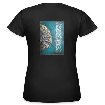 Calligraffiti - Wachstum - Frauen T-Shirt - Schwarz - Hinten - AI Model Female 172 dark (172cm)