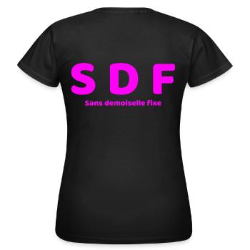 OBDACHLOS - Frauen T-Shirt - Schwarz - Hinten - AI Model Female 172 dark (172cm)