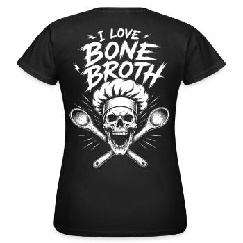 J’adore le crâne en bouillon d’os - T-shirt Femme - noir - Dos - AI Model Female 172 dark (172cm)
