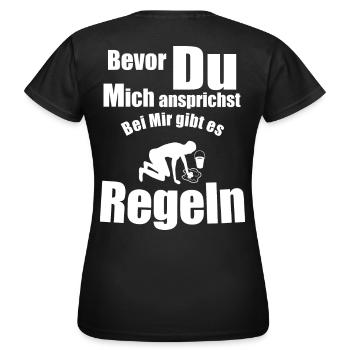 Herrin Hausherrin Hausregeln - Frauen T-Shirt - Schwarz - Hinten - AI Model Female 172 dark (172cm)