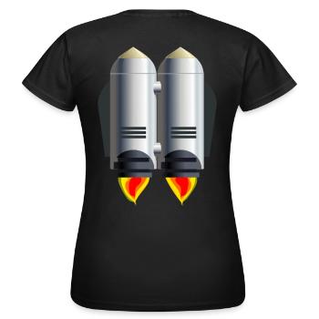 Jetpack Rocket Man - Frauen T-Shirt - Schwarz - Hinten - AI Model Female 172 dark (172cm)