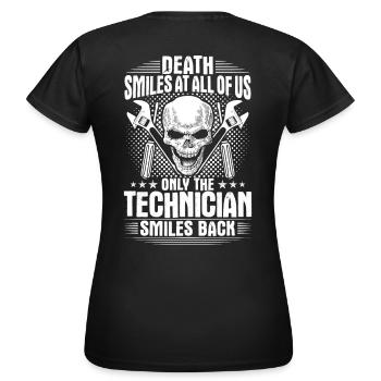 Building Technician Building Services Technician Technician - Women's T-Shirt - black - Back - AI Model Female 172 dark (172cm)