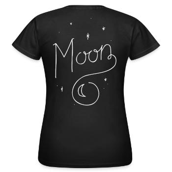 MOON | Honeymoon | Flitterwochen Partnerlook - Frauen T-Shirt - Schwarz - Hinten - AI Model Female 172 dark (172cm)