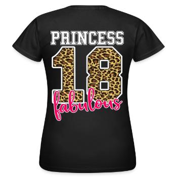 Nummer 18 Prinzessin 18. Geburtstag - Frauen T-Shirt - Schwarz - Hinten - AI Model Female 172 dark (172cm)