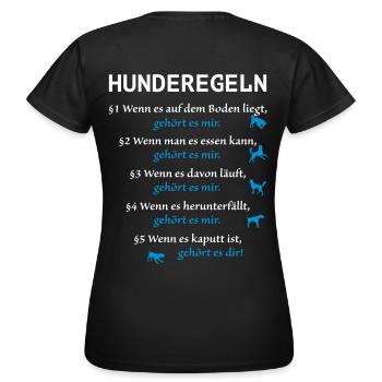 Hunderegeln - Frauen T-Shirt - Schwarz - Hinten - AI Model Female 172 dark (172cm)