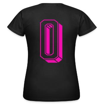 Zahl Null - Nummer 0 pink Mädchen Trikotnummer - Frauen T-Shirt - Schwarz - Hinten - AI Model Female 172 dark (172cm)