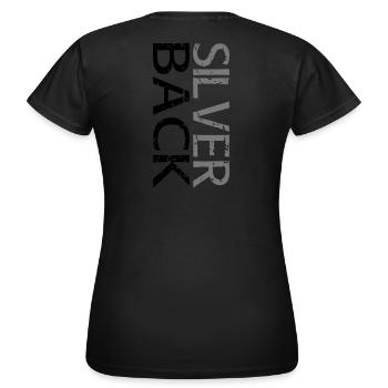 SILVERBACK (à deux lignes) - T-shirt Femme - noir - Dos - AI Model Female 172 dark (172cm)